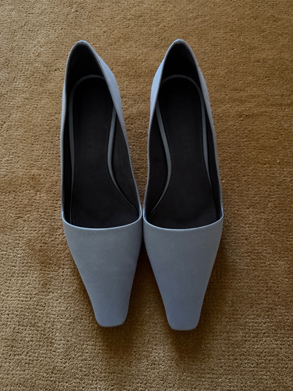 BERNADETTE Grey Pointed-Toe Flats